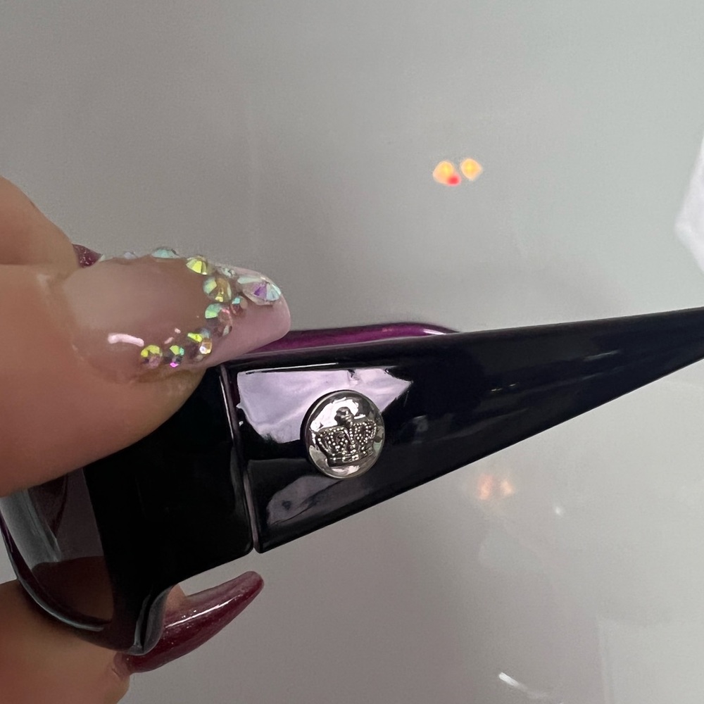 NWOT Juicy Couture Plum Purple & Black Crown Sunglasses - Picture 7 of 12